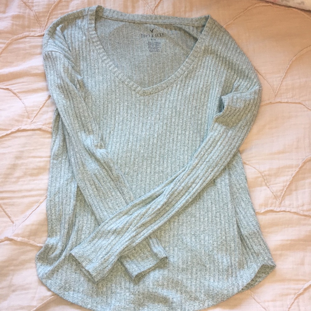 Long sleeve light blue shirt